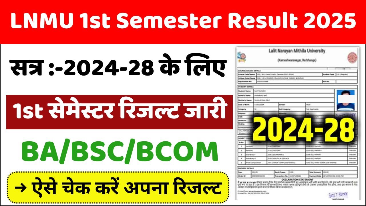 LNMU UG 1st Semester Result 2024-28