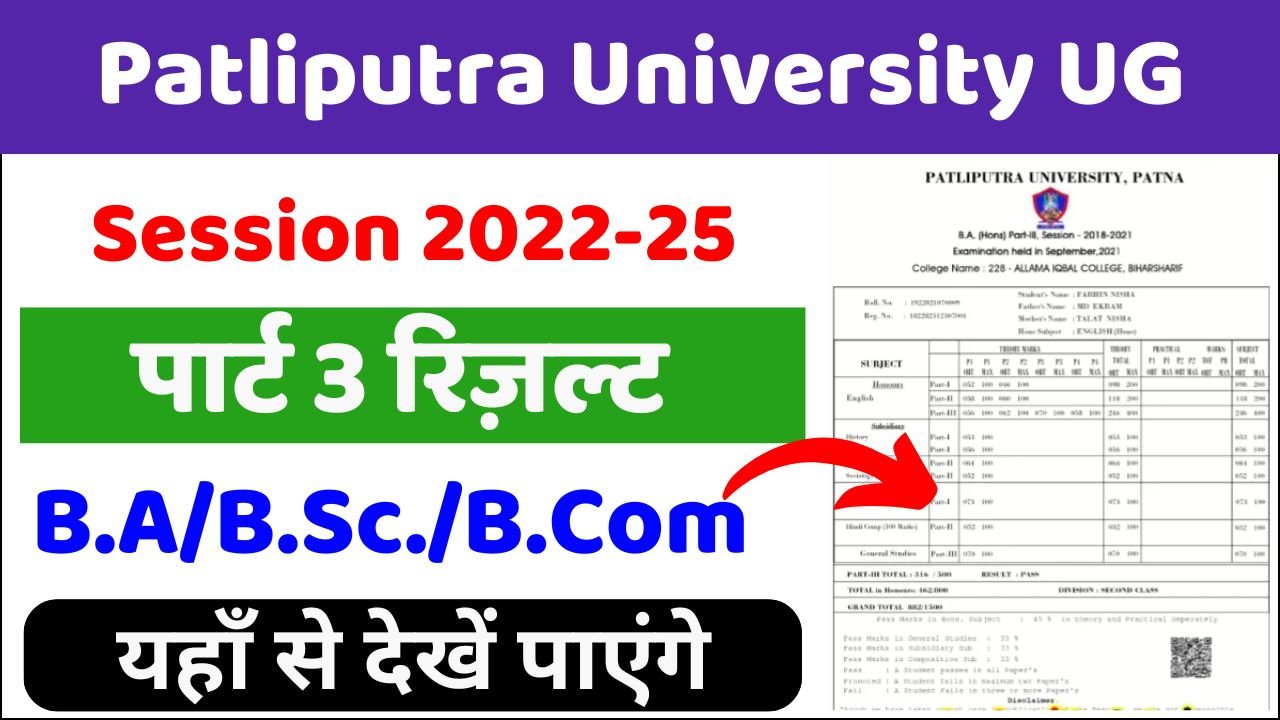 PPU Part 3 Result Download 2022-25